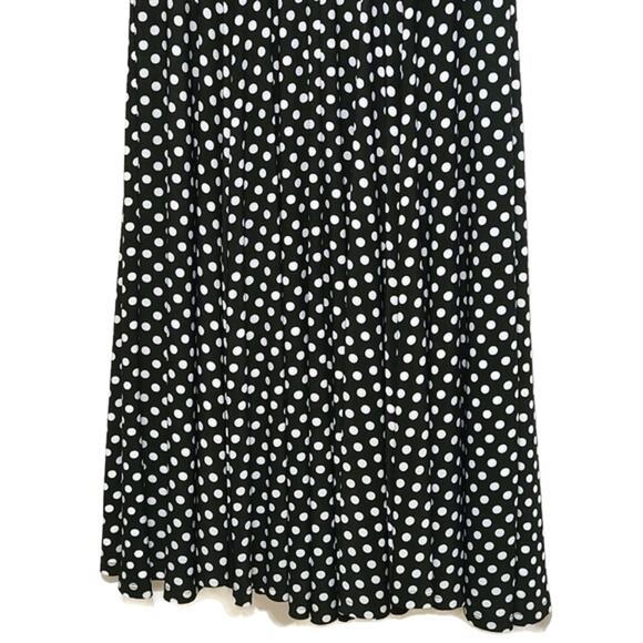 Eva Franco Black and White Polka Dot Dress Sleeveless Midi Flowy Party Summer 8 - Picture 11 of 14